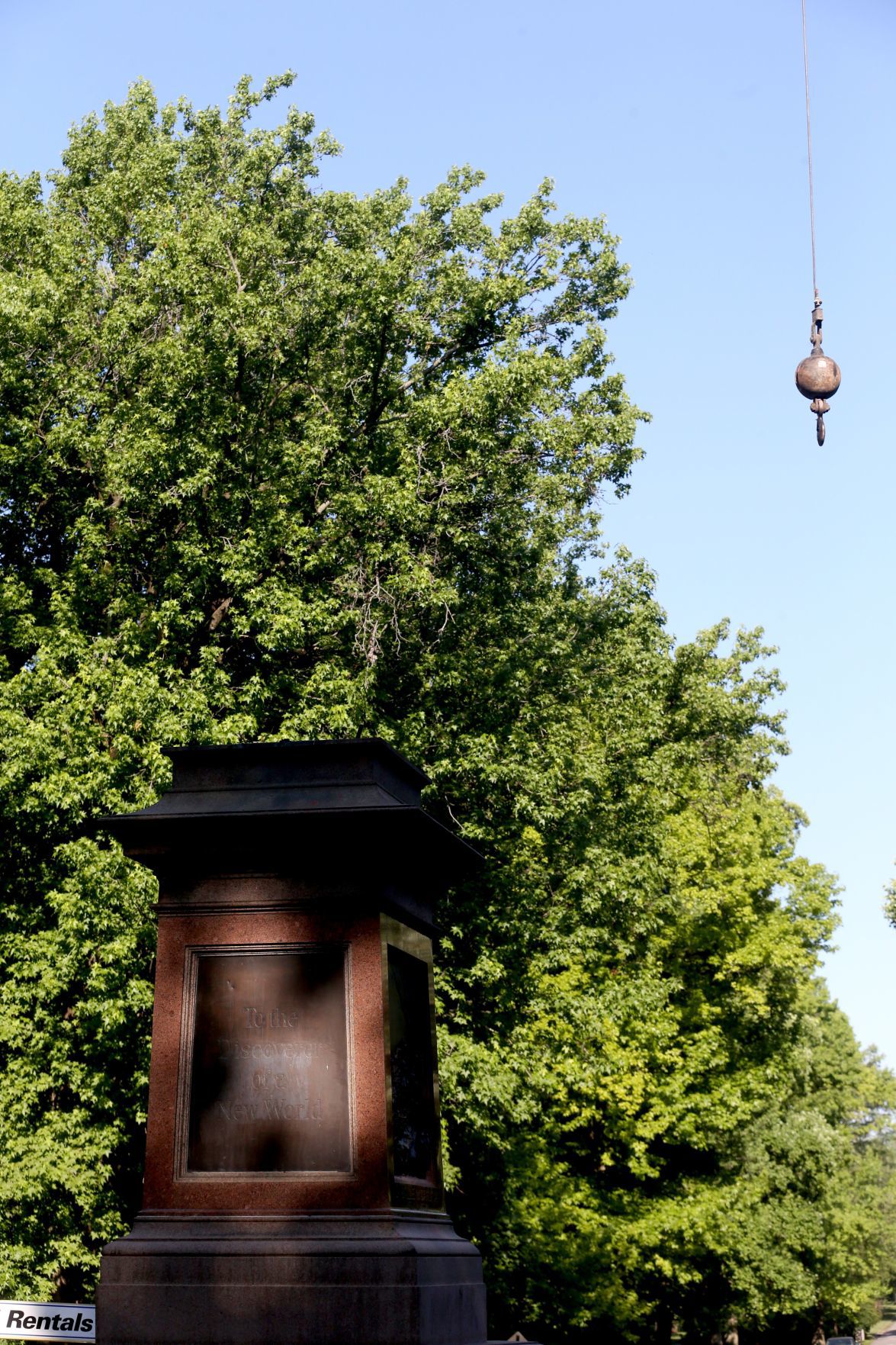 Christopher Columbus statue removed from Tower Grove Park